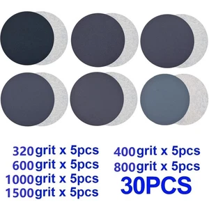 30x 75mm Wet & Dry Dischi Abrasivi 7.6cm Carta Gancio & Ciclo Pads 320-1500 - Picture 1 of 12
