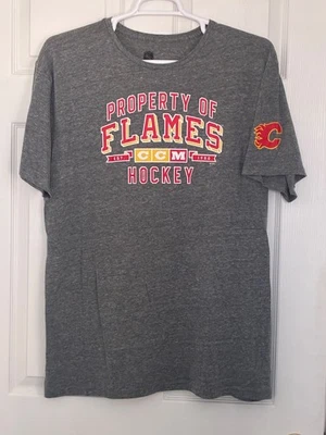 Men's 2XL NWOT Calgary Flames CCM Gray Property Block Tri-Blend T-Shirt - Image 1 of 4