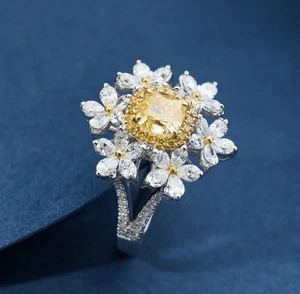 Encantadores anillos de piedras preciosas con diseño de flores múltiples regalos para mujeres niñas vendedor de EE. UU. - Imagen 1 de 6