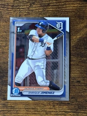 2024 Detroit Tigers PROSPECT Enrique Jimenez Topps 1st Bowman Chrome #BCP-31 SP - Image 1 of 2