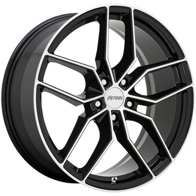 Petrol P5C 20x8.5 5x112 +40mm Black/Machined Wheel Rim 20" Inch - Image 1 of 4