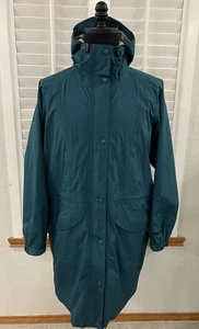 Women's L Green LL Bean Outdoors Vtg Gore-Tex Rain Jacket Hooded Parka Goretex - Picture 1 of 19