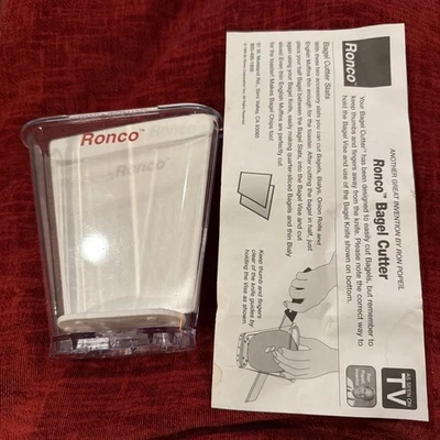 Cortador de bagel vintage Ron Popeil Ronco nuevo stock antiguo con instrucciones originales Foto 1 de 4