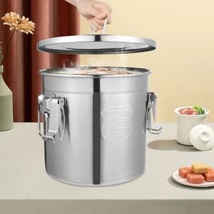 12L Airtight Stainless Steel Food Storage Bucket, Dry/Wet Ingredient Container - Picture 1 of 12
