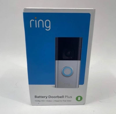 Ring Battery Doorbell PLUS 1536p HD Video WiFi Security Camera Satin Nickel 4028 - Image 1 of 3