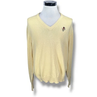 Suéter De Colección Izod Club Para Hombre XL Amarillo Philadelphia Cricket Club Cuello en V Años 80 Foto 1 de 4