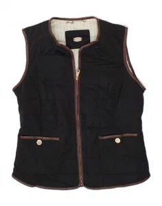 MASSIMO DUTTI Womens Quilted Gilet UK 10 Small Black Polyester AQ02 - Picture 1 of 3
