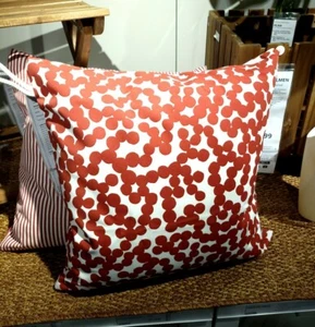 Ikea Gullbergso Outdoor Pillow Cushion Cover 20x20" White Red Polka Dot New - Picture 1 of 7