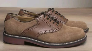 GH BASS Herren Oxford Saddle Freizeitschuhe Gr. 8D Braun & Hellbraun Brogue Leder Schuhe - Bild 1 von 9