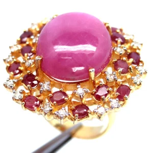 925 Argento 18 x 19 MM Rosso Rubino & Zircone Nero Friday Gioielli Misura Anello - Foto 1 di 4