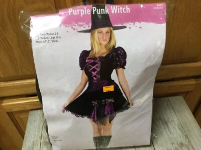 Disfraz de Bruja Punk Púrpura Adulto Talla S/M Fun World  Foto 1 de 4