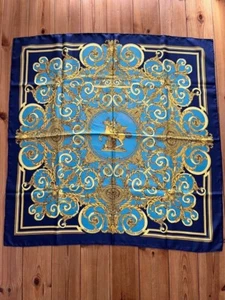HERMES Carre 90 Scarf Shawl LES TUILERIES Silk Blue Multicolor - Picture 1 of 6