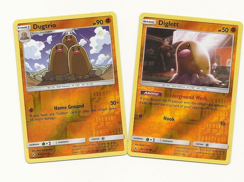 RARE DUGTRIO & DIGLETT - 2 Evolution Set UNBROKEN BONDS POKEMON-REV ...