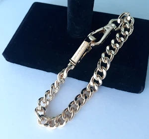 Michael Kors ~ Bracciale Catena Tono Oro ~Link Clip Ends MK Firmato ~ 9 1/2"x 3/8" - Foto 1 di 12