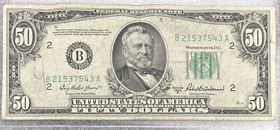 1950 New York $50 Bill 50BL63 - Image 1 of 2