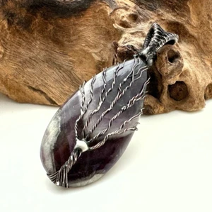 Ciondolo albero della vita ametista avvolto e saldato con filo (OAK182) - Foto 1 di 10