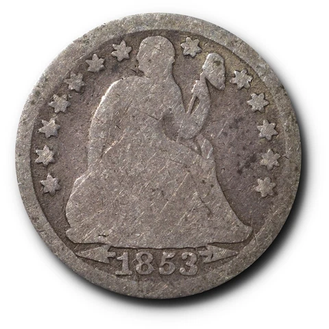 1853 Arrows Seated Dime 10C Silver Cover