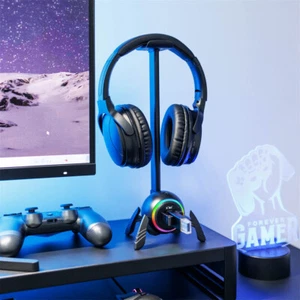 Desktop E-Sport Headset Headphone Stand Hook Hanger with Type C USB 2.0 Hub Port - Picture 1 of 12