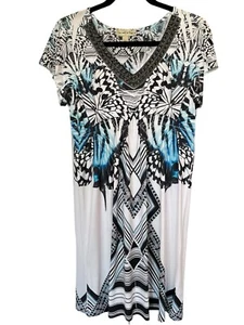 Live and Let Live mehrfarbiges Tunika-Top Schmetterling Perlen Neu mit Etikett Bohemian Gr. Small - Bild 1 von 9