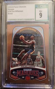 2019-20 Panini Chronicles Marquee Bronze Zion Williamson #244 Rookie RC CSG 9