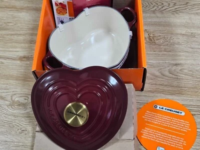 Le Creuset Cocotte D'amour 20cm 7.8in Rhone Red 2qt Heart Cocotte Cast Iron NIB - Image 1 of 4