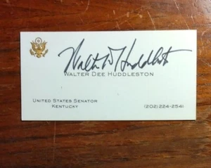Kentucky Senator Walter Dee Huddleston Signed Card with Embossed US Senate Seal - Picture 1 of 1