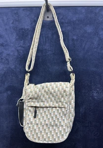 Kavu Faded Neutrals Plaid Dot Rope Sling Zip Bag Zip Top - Picture 1 of 8