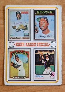 1974 Topps #6 Hank Aaron 1970-1973; ¡¡Hallazgo raro!!! - Imagen 1 de 2