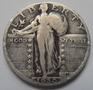 1930 P Standing Liberty Silver Quarter, (30PEW3) - Picture 1 of 4