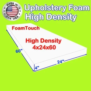 Hojas de cojín para asiento de espuma de tapicería 4""x24""x60"" firmes por FoamTouch corte personalizado - Imagen 1 de 1