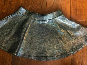 girls BONGO METALLIC SILVER SKIRT stretchy SUPER SPARKLE dance casual SIZE 6/6X - Picture 1 of 3
