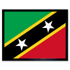 Saint Kitts and Nevis National Flag Country Poster Framed Wall Art Print 9X7 In