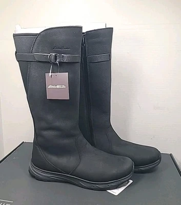Botas Eddie Bauer Lodge para mujer 8,5 negras FreeHeat CUERO cremallera lateral alta NUEVAS NUEVAS CON ETIQUETAS Foto 1 de 4
