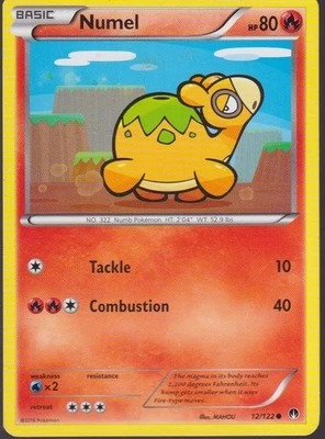 Numel Common XY BREAKpoint 12/122 Pokémon Trading Card TCG - Image 1 of 2