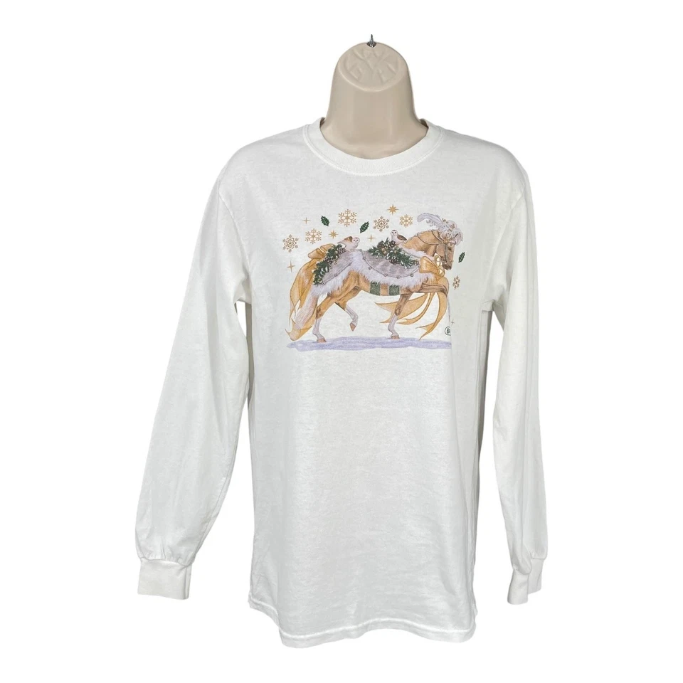 Camisa Breyer Holiday Horse Mujer Y2K Niño Núcleo Retro Navidad Gráfico Búho Talla S Foto 1 de 4