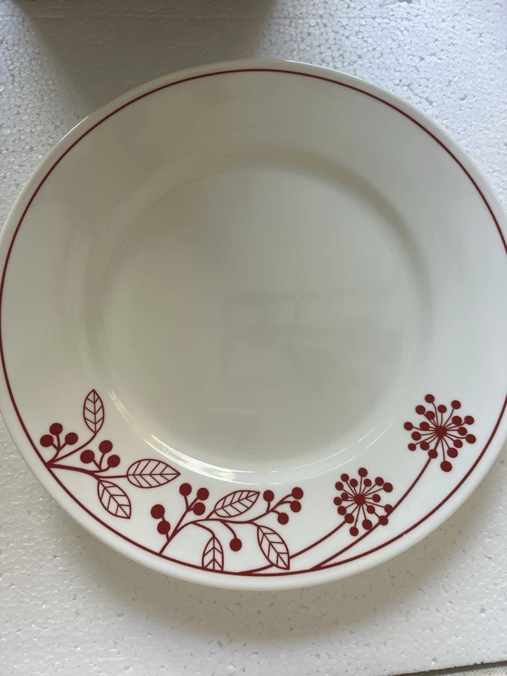 Set of 2 Corelle Dinner Plates – Red Floral Vine Pattern – 10.25” – Discontinued - Image 1 of 1
