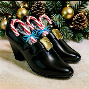 Decoración de Navidad Estatuilla Santa Señora Claus Zapatos Cerámica Maceta Plato de Caramelo - Imagen 1 de 6