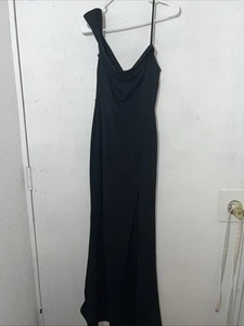 Windsor NWT one shoulder Maxi Slit dress women’s M Black Bodycon - Picture 1 of 4