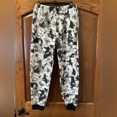 Pantalón de chándal Champion blanco y negro tie-dye Foto 1 de 4