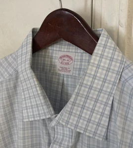 Nueva Camisa de Vestir Brooks Brothers Azul Claro a Cuadros 18.5 X 37 - Imagen 1 de 3