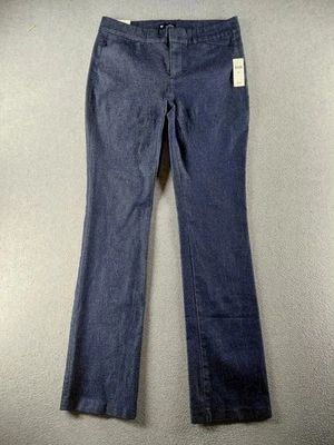 Pantalones de vestir para mujer Gap talla 4R azules ajustados ciudad pierna recta elásticos tiro medio 32" Foto 1 de 4