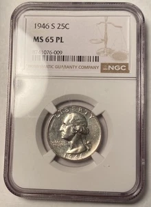 1946-S Washington Quarter NGC MS65PL Prooflike - Picture 1 of 4