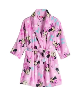 Disney Minnie Mouse Size 8 Pink Minky Fleece Girl's Bathrobe, Robe - Picture 1 of 3