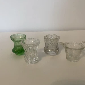 vintage glass toothpick holder lot 4 Westmoreland Degenhart Boyd - Picture 1 of 24