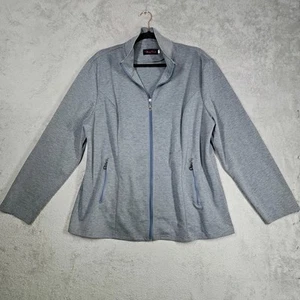 Hanna Nikole Lgtwgt Full Zip Long Slv grau blau Reißverschlüsse Sportjacke Gr. 20W - Bild 1 von 19