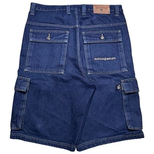 Vintage Roca Wear Herren Denim Shorts Baggy Loose Jeans Hip Hop Größe 38 Y2K - Bild 1 von 8