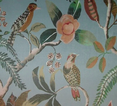 Kolonial Vögel Schiefer Dick Plüsch samt Stoff Vorhang Polster Kissen Verwendung - Bild 1 von 4