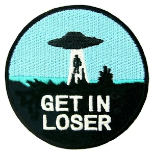 UFO Alien Patch EMBROIDERED DIY Iron On Applique Xfiles Flying Saucer - Picture 1 of 23