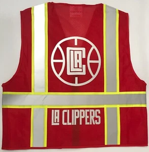 LOS ANGELES CLIPPERS RED REFLECTIVE SAFETY VEST W/REFLECTIVE LOGO - Picture 1 of 2