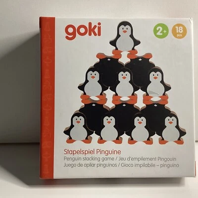 S179 goki Stapelspiel Stapelfiguren Pinguine, 18 Stück - Bild 1 von 3